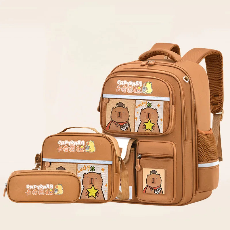Cute Capybara School Bags for Kids | Fun Backpack Set
