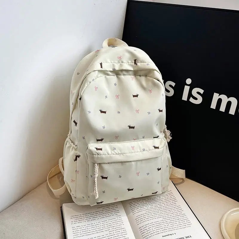 Cute Dachshund Print College Backpack | Stylish and Spacious Design