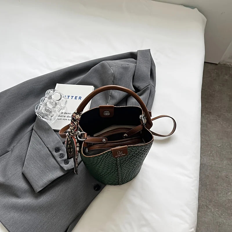 Bolso de cubo chic para mujer | Bolso de mano tejido de moda para cada ocasión