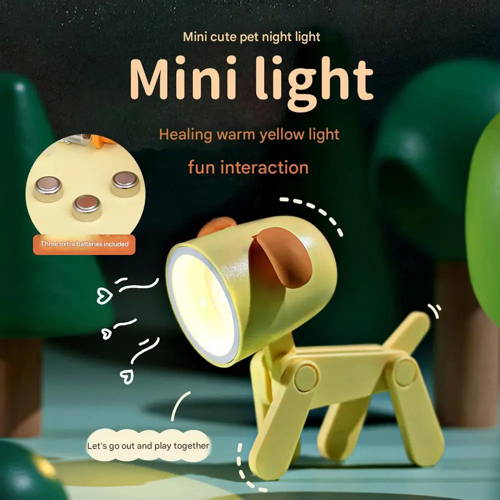 Adorable Mini Lámpara de Noche de Cachorro Manchado | Bonito Regalo de Lámpara de Escritorio