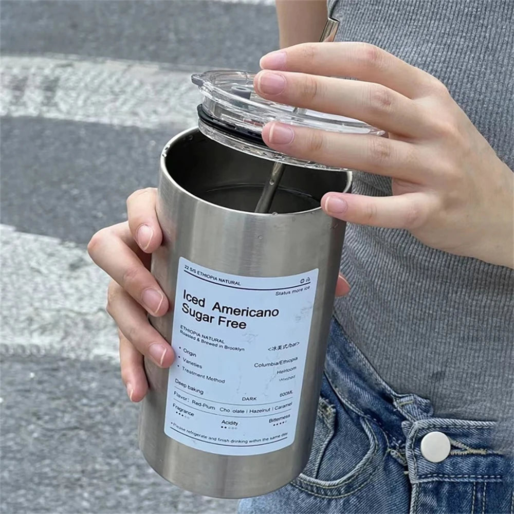Stainless Steel Double-Layer Coffee Cup | Portable Insulated Mug