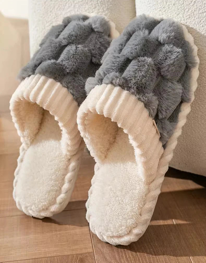Cozy Warm Plush Cotton Slippers | Anti-Slip Indoor Footwear