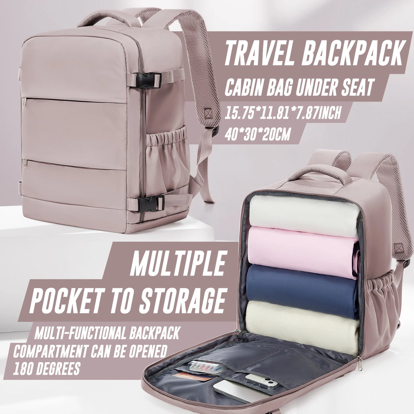 Compact Cabin Carry-On Bag | Essential Travel Backpack