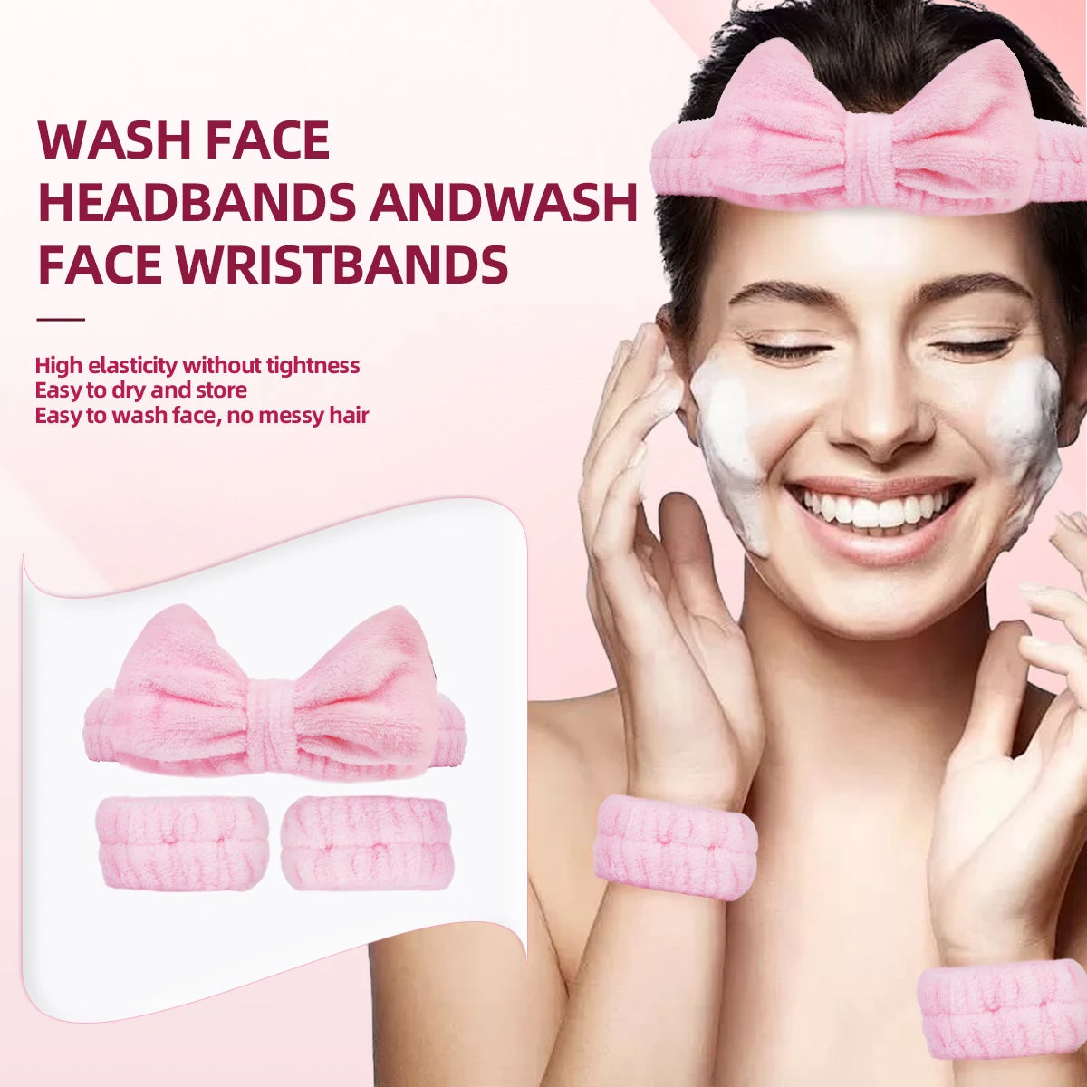 27 Piece Makeup Tool Kit – Makeup Brushes, Hairband, Wristband, Sponge Ball, Powder Puff, Silicone Cleaning Brush & Accessories – Complete Beauty Set