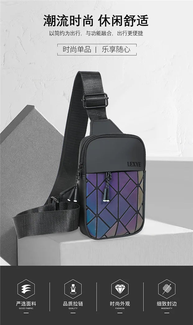 Stylish Crossbody Small Bag | Fashionable Rhombus Grid Design