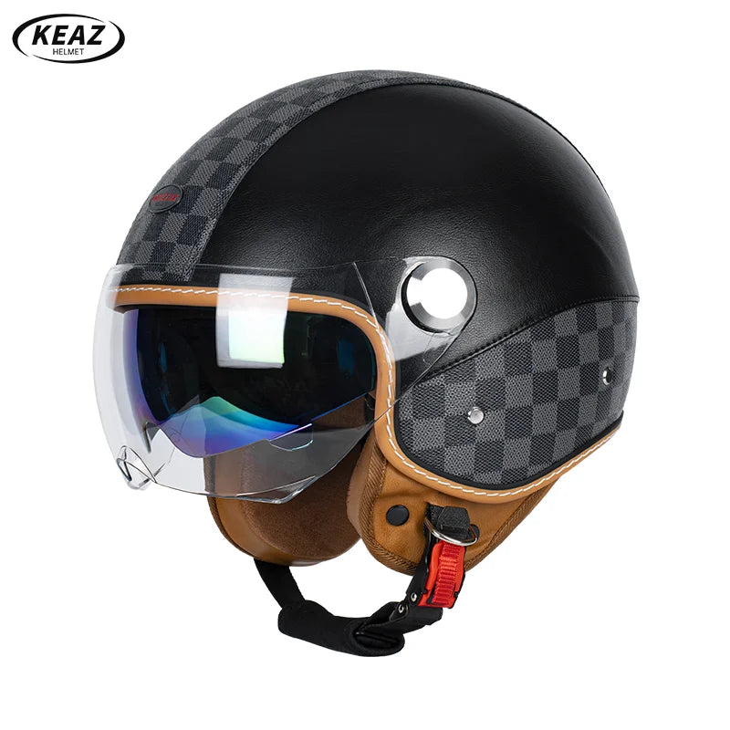 3/4 Open Face Motorcycle Helmet with Dual Sun Visor for All Riders