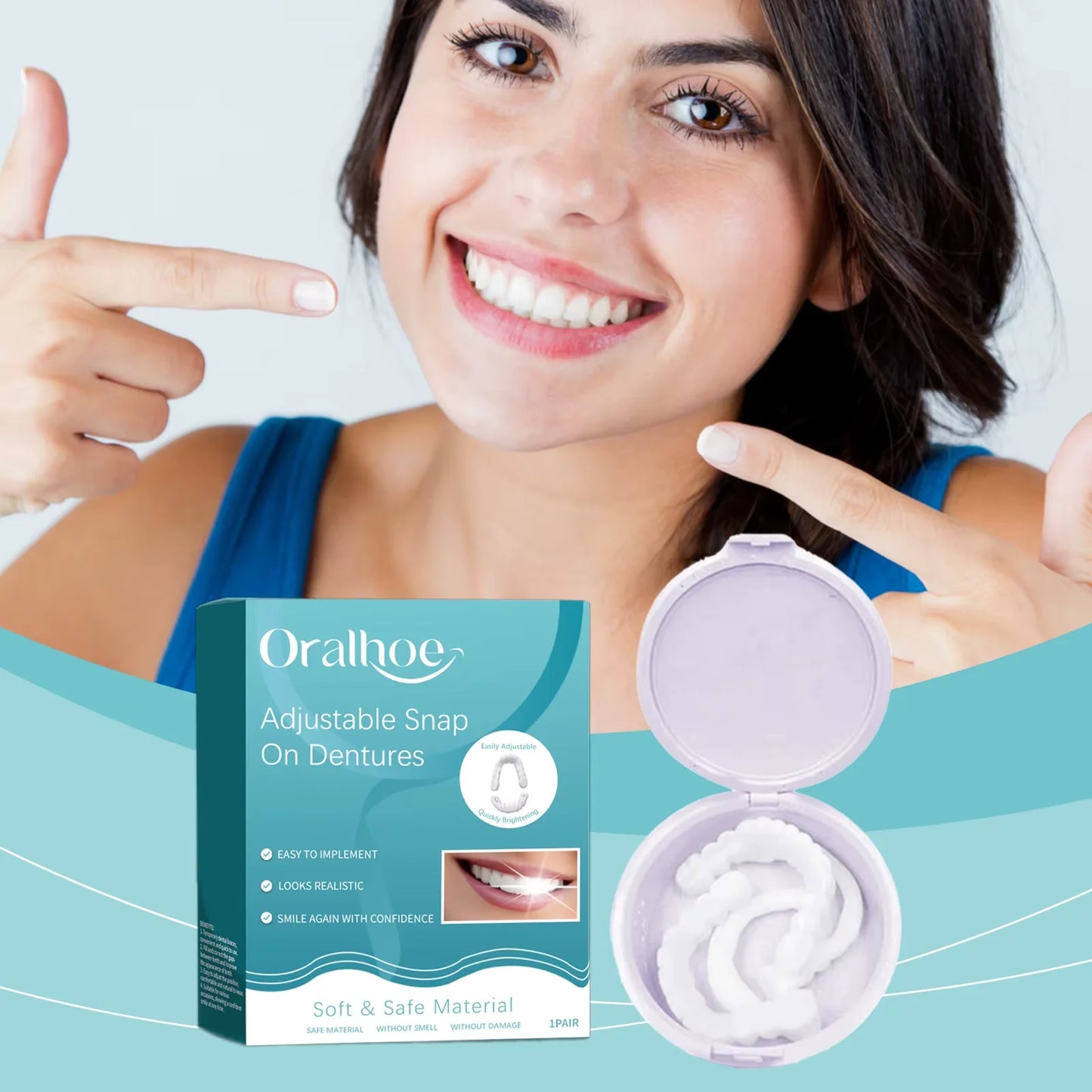 Snap On Smile Teeth – Temporary Silicone Dentures Set