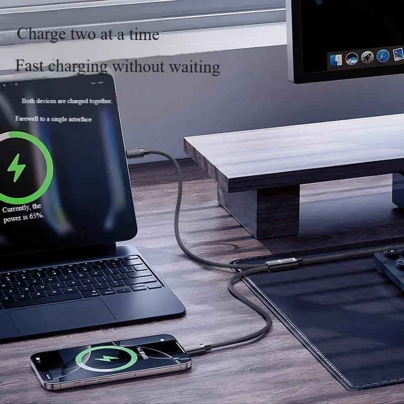 Dual-Port Type-C Cable | 100W Fast Charging for All Devices