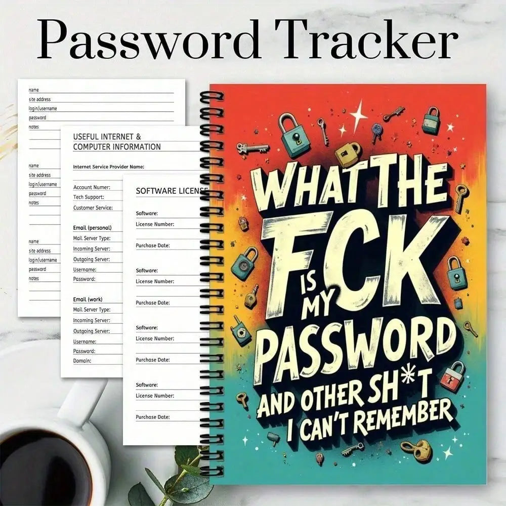 Spiral Password Notebook | Secure Internet Login Keeper