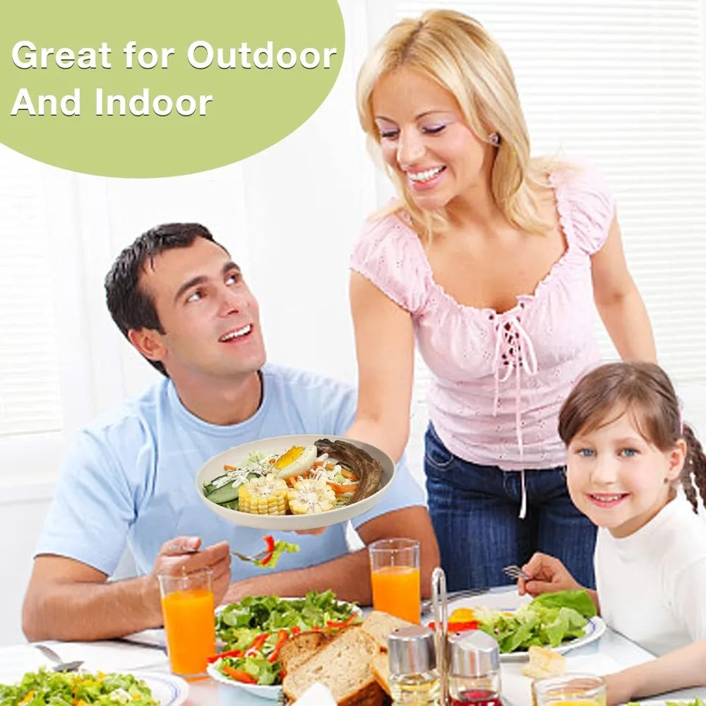 Reusable Wheat Straw Plates Set | Lightweight & Unbreakable Dishes