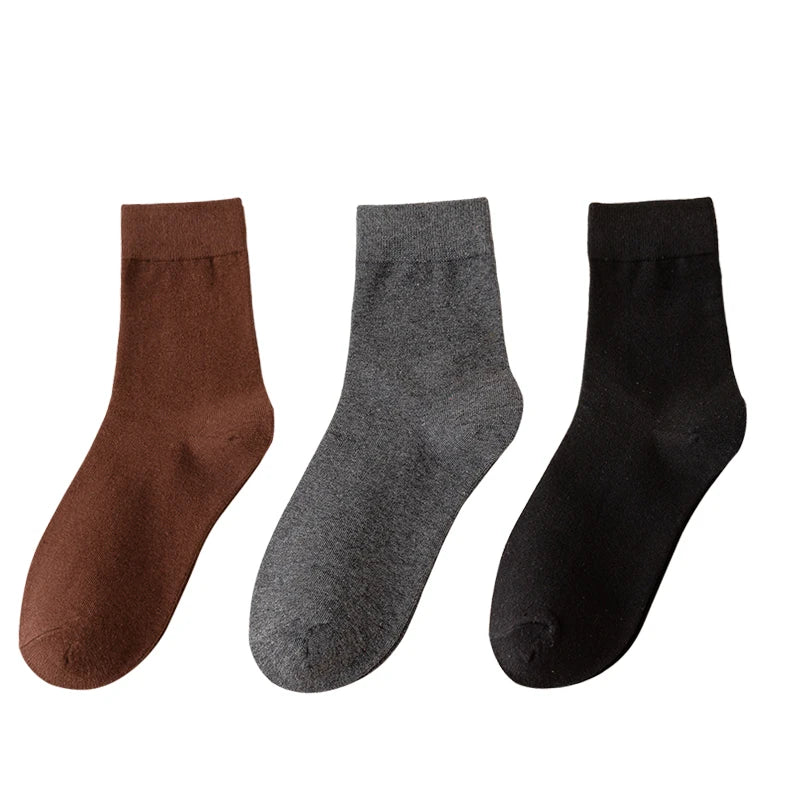 Calcetines de algodón de color liso para mujer | Comodidad suave y transpirable