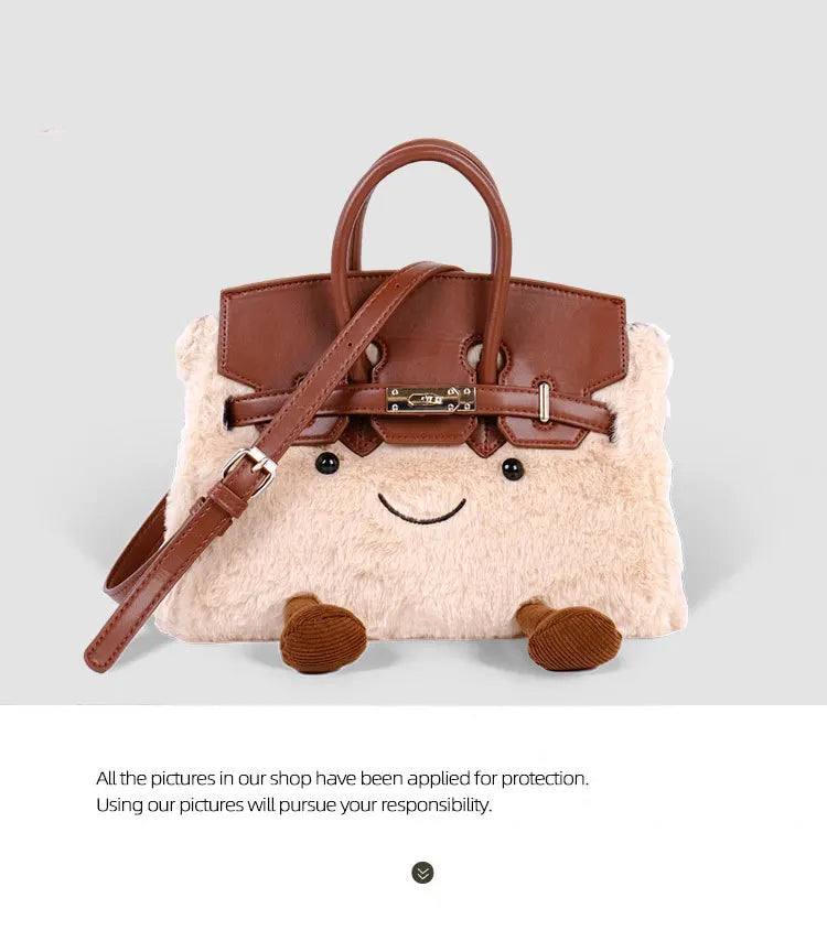Cute Plush Messenger Bag | Cartoon Fashion Handbag for All