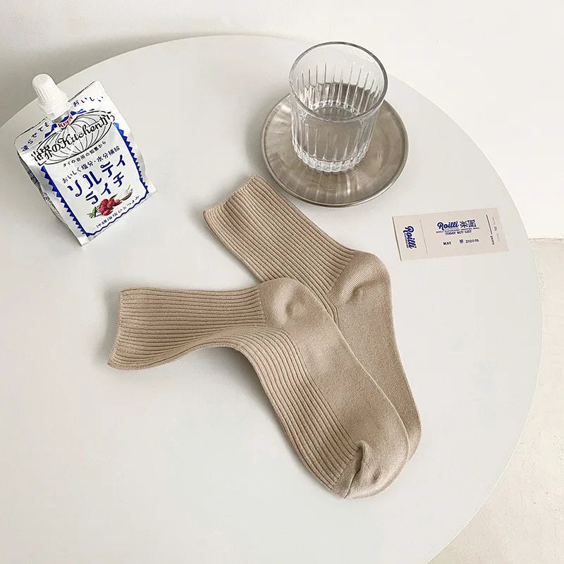 6 Pairs Women's Winter Cotton Socks | Cozy & Stylish Warmth