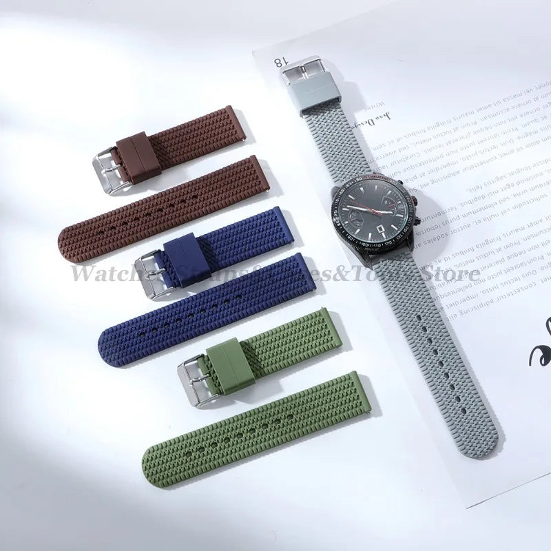 Soft Silicone Watch Bands | Quick Release Rubber Strap for All Watches
