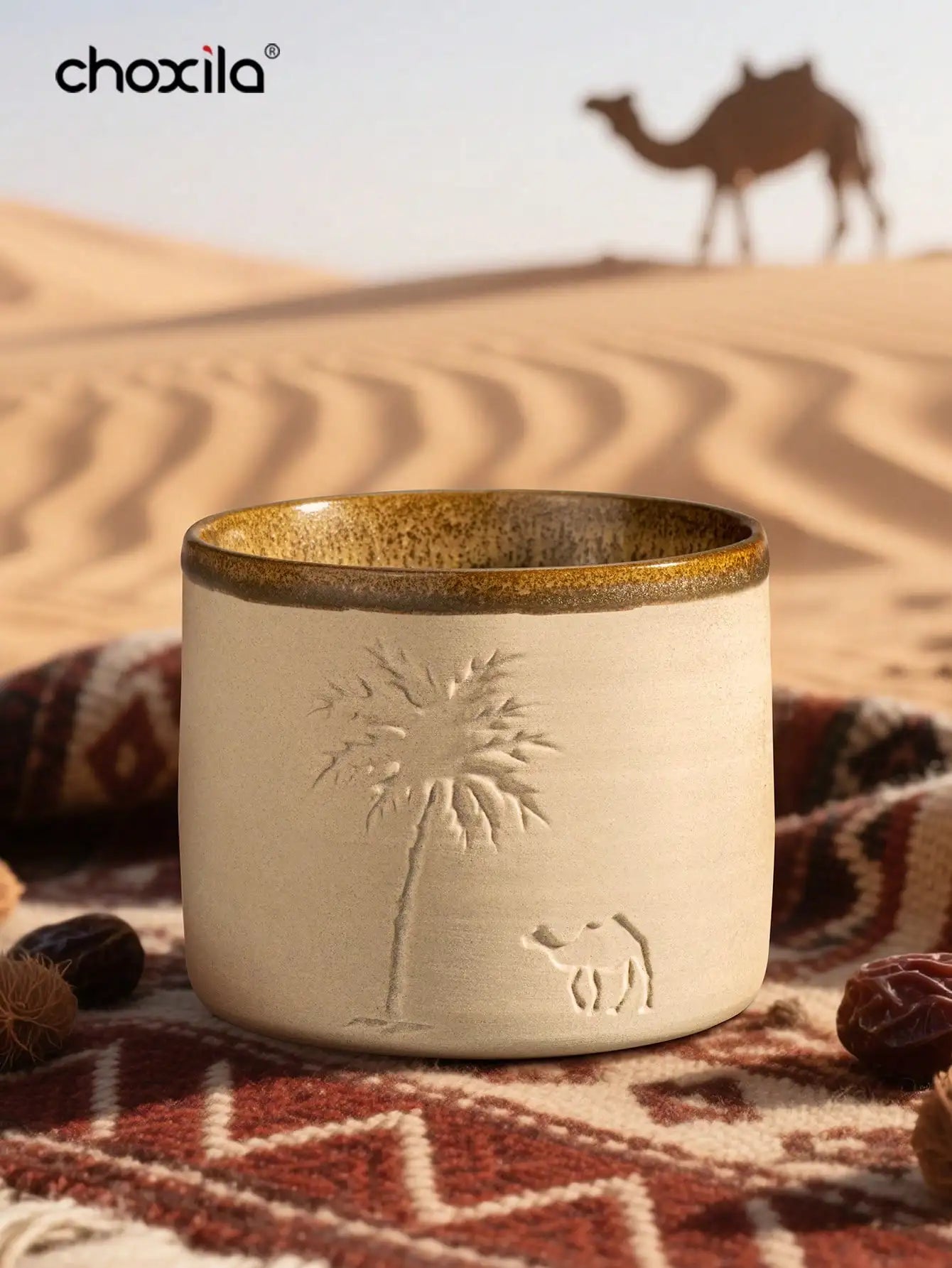 Desert Camel & Palm Tree Ceramic Coffee Mug | Unique Home Decor