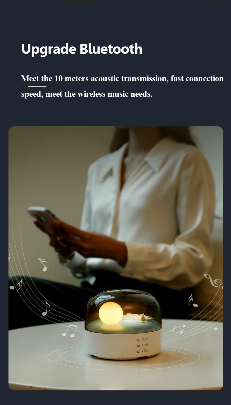 Mini Portable Bluetooth Speaker with Dimming Ambient Light
