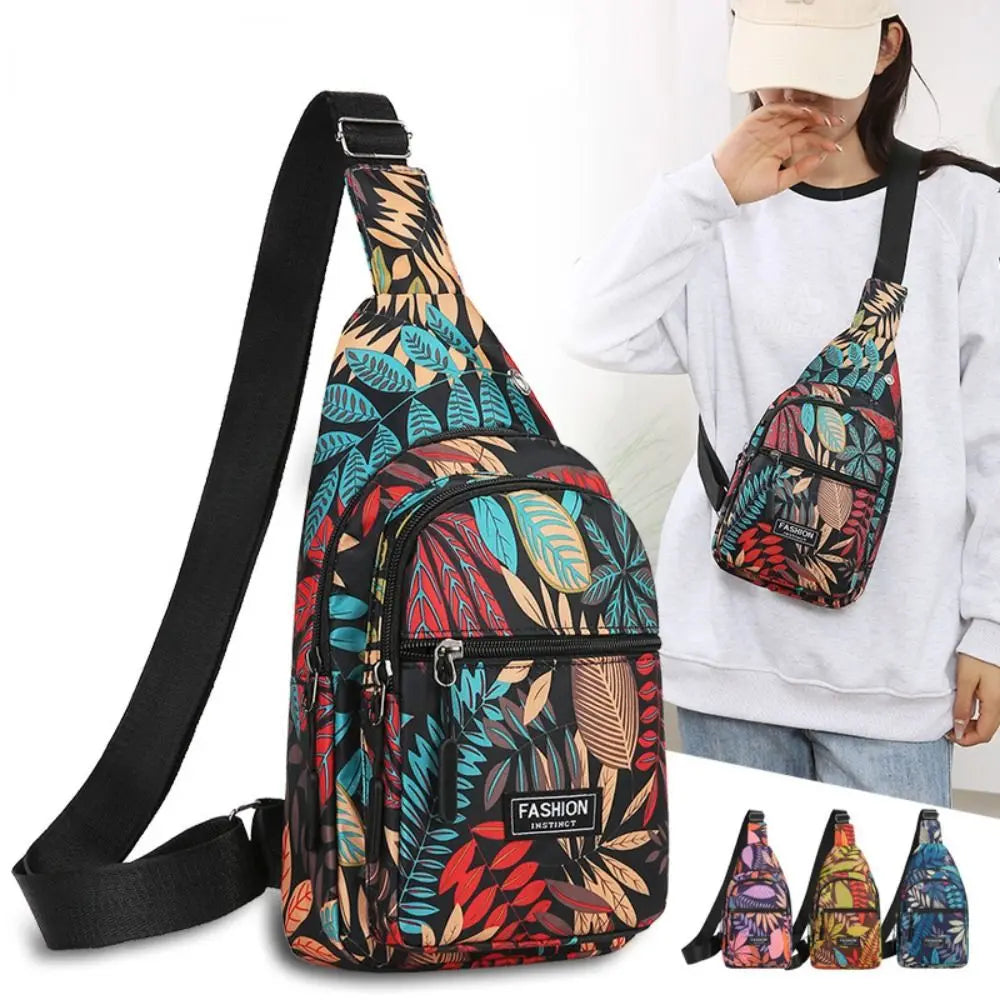 Casual Women's Chest Bags | Geometric Print Crossbody & Travel Use