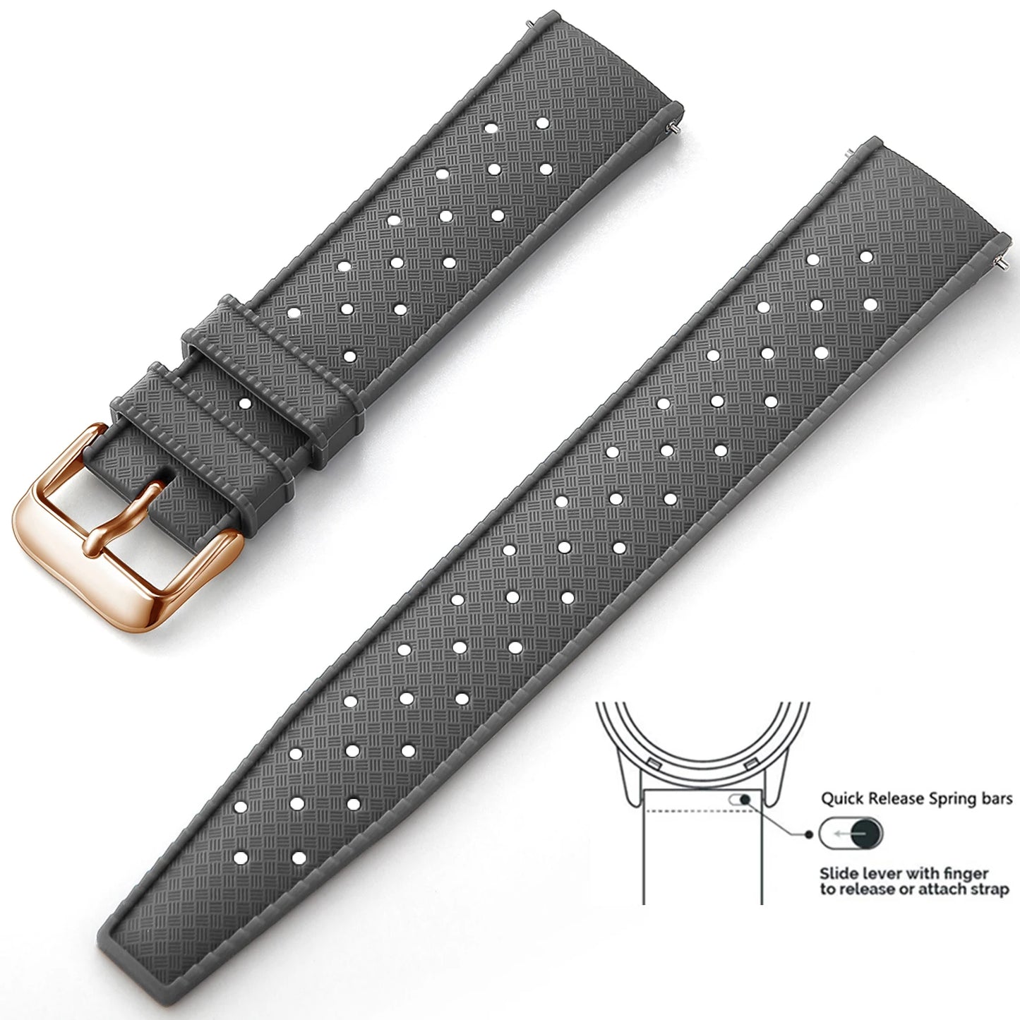 Tropical Silicone Watch Band | Quick Release Rubber Strap