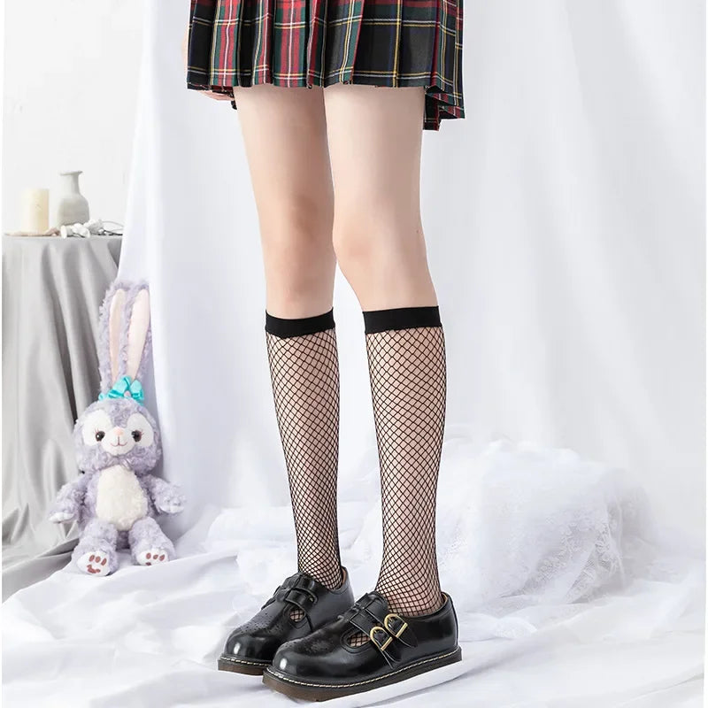 Stylish Mesh Fishnet Stockings for Women | Fashionable Knee Socks