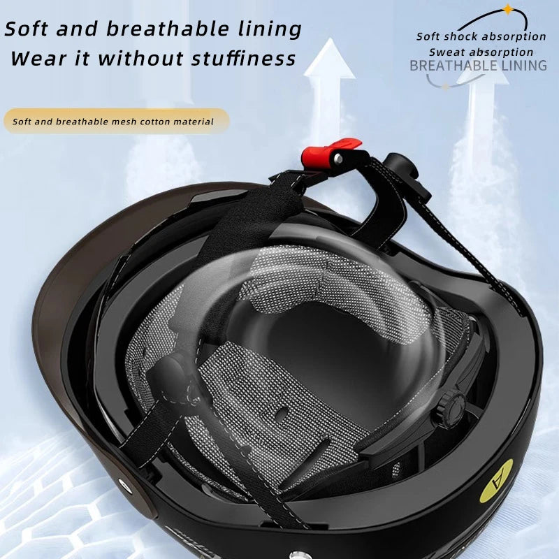 Summer Breathable Open Face Motorcycle Helmet for Adults