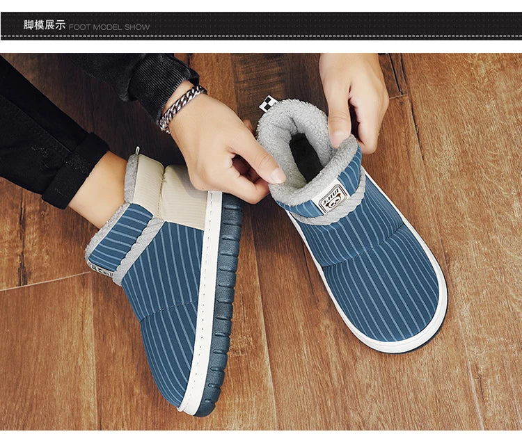 Men's Warm Plush Snow Boots | Cozy Mid-Calf Ankle Winter Shoes
