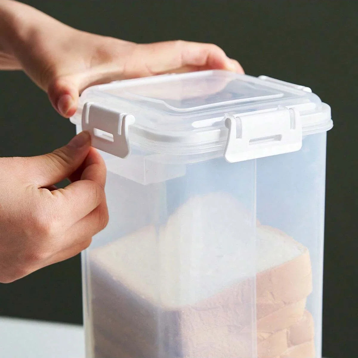 Airtight Bread Loaf Container | Clear Bread Box for Freshness