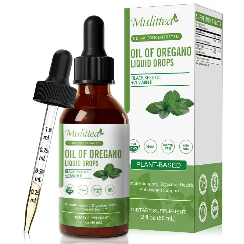 Organic Oregano Oil Drops with Black Seed & Turmeric Support