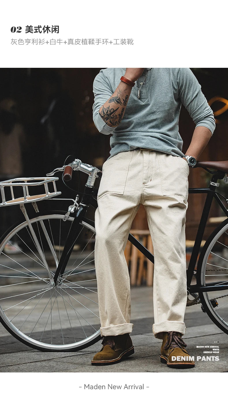 Men's Vintage Casual Loose Fit Cargo Pants | Comfortable Chino Trousers