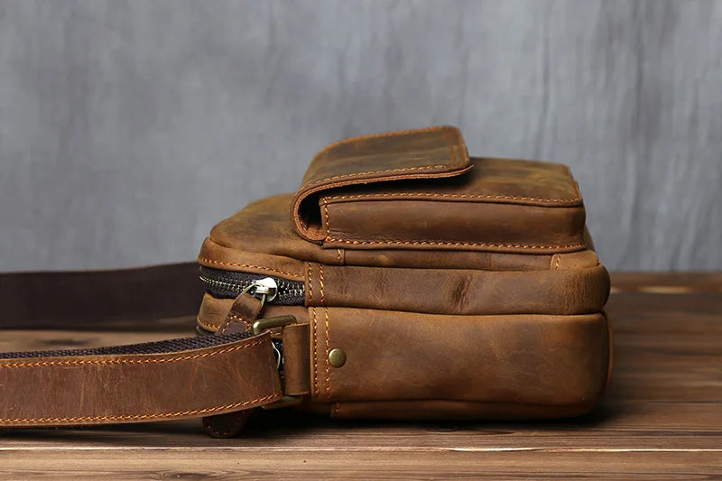 Retro Leather Messenger Bag for Men | Stylish and Functional