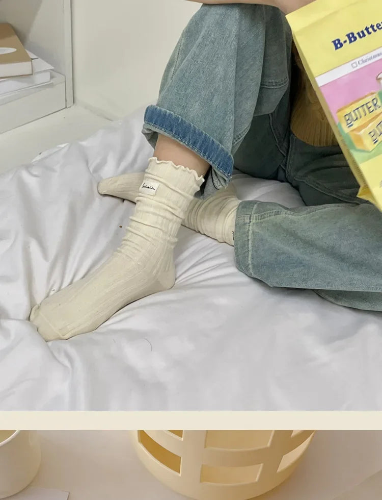 Colorful Ruffle Socks for Women | Cute Autumn Winter Fashion