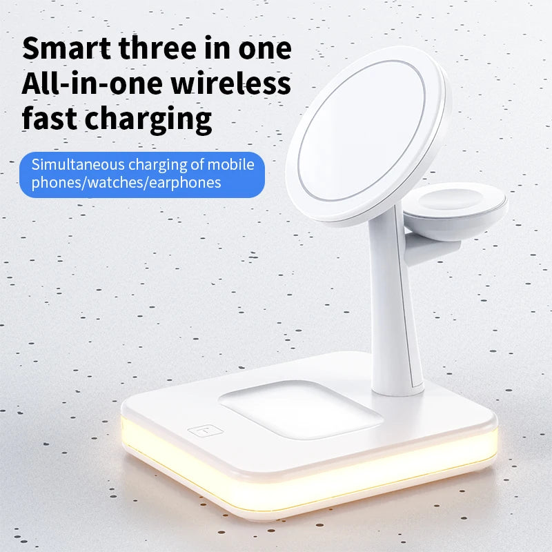3 in 1 Magnetic Wireless Charger | Fast Charging Dock Station