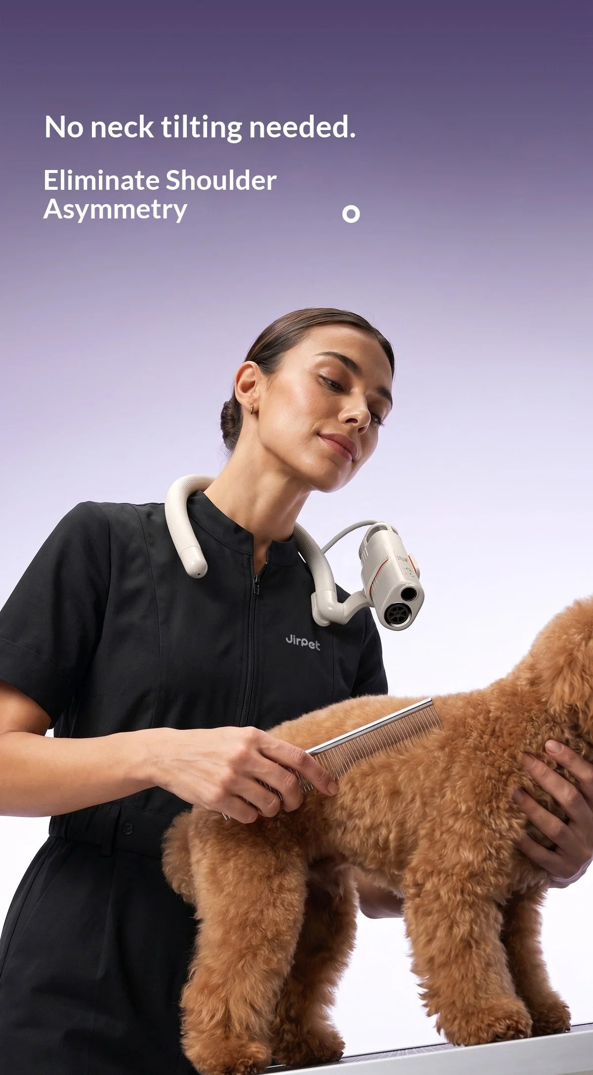 Hands-Free Pet Neck Hair Dryer for Dogs & Cats | Professional Grooming Tool