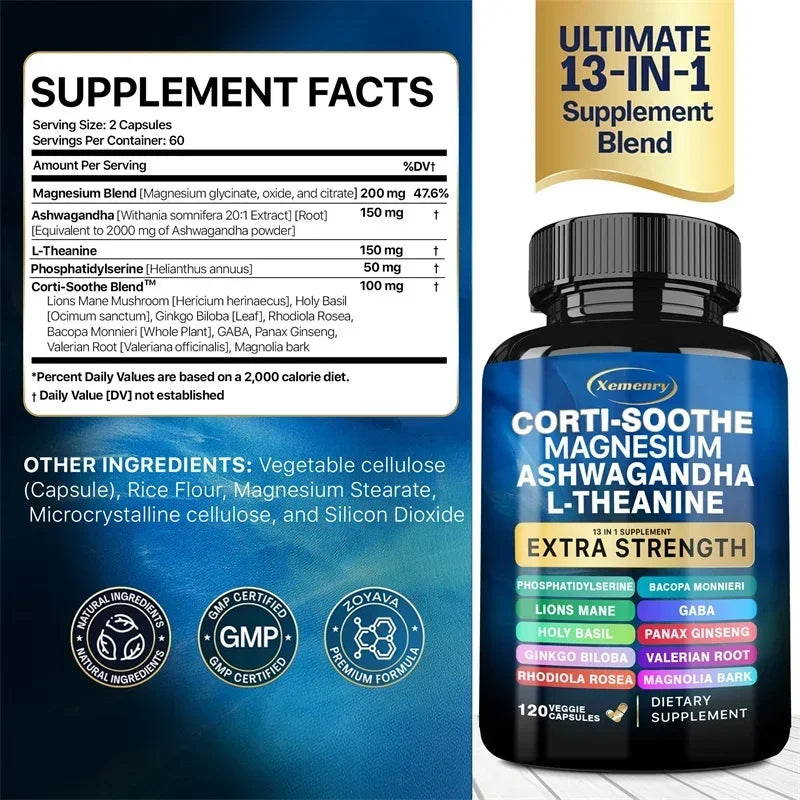 Natural Cortisol Support with Magnesium & Ashwagandha | Relaxation Aid