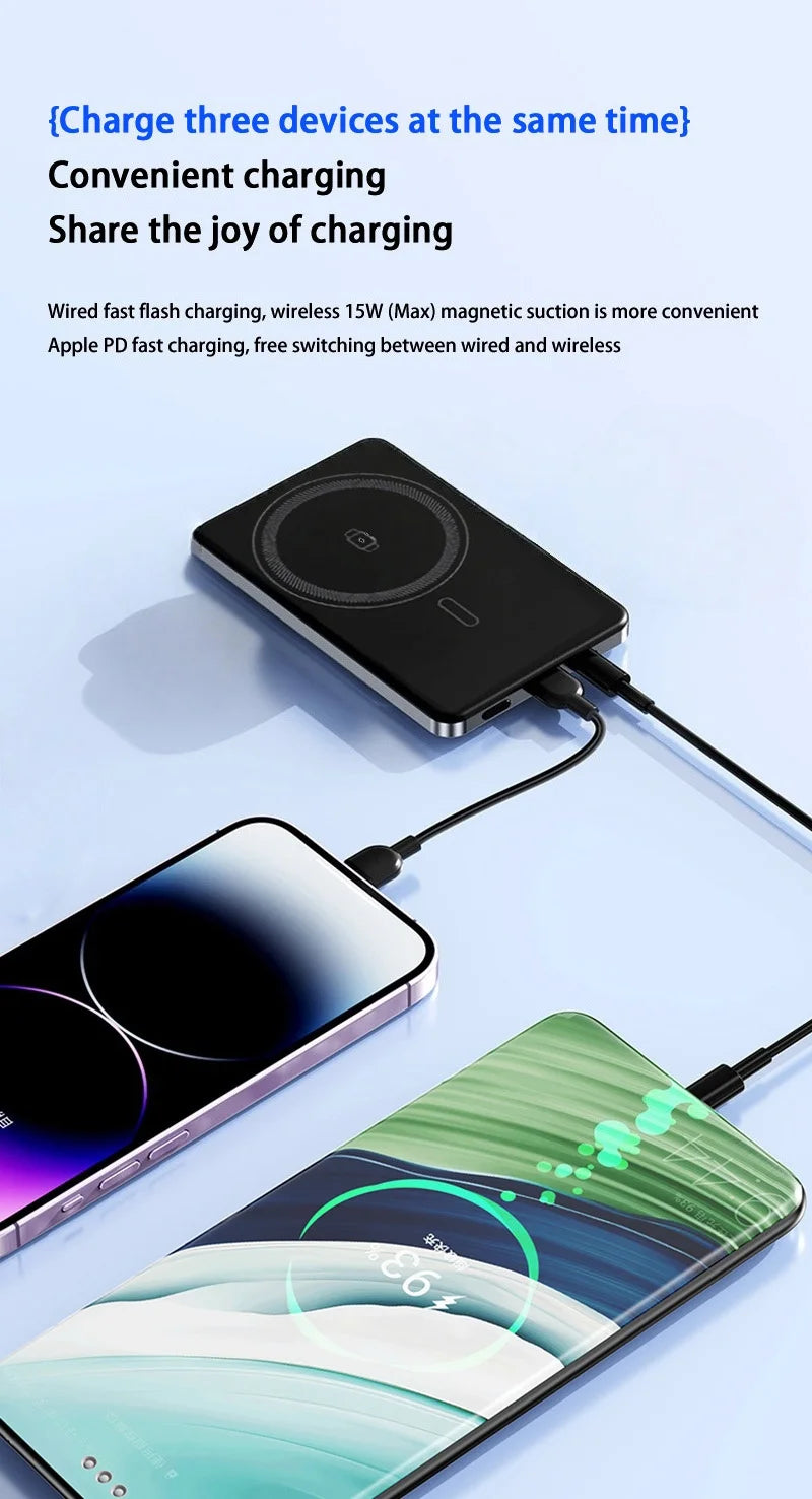 Ultra Slim Magnetic Wireless Power Bank | Fast Charging Portable Battery