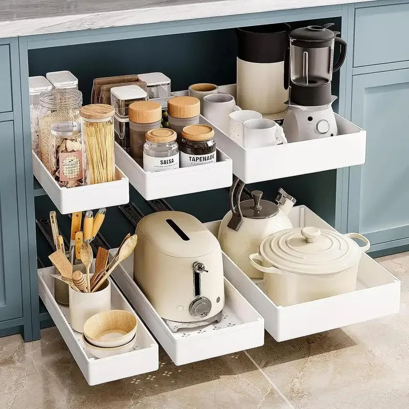 Pull-Out Kitchen Organizer Rack | Smart Storage Solution