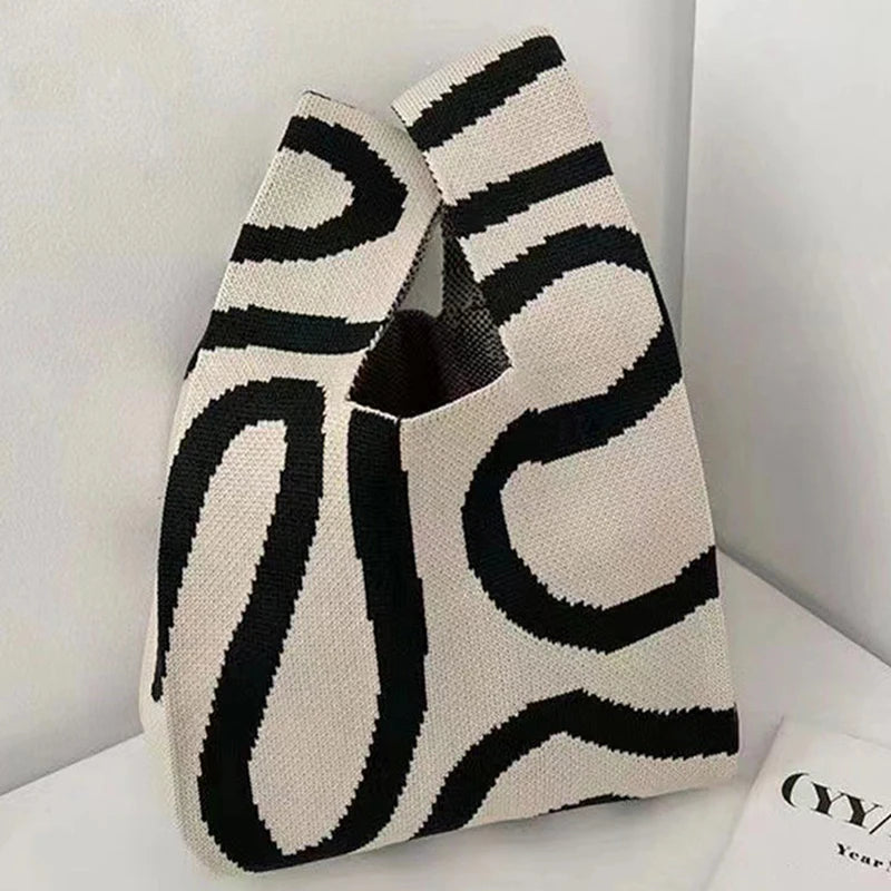 Chic Mini Knit Handbag for Women | Stylish Casual Tote Bag