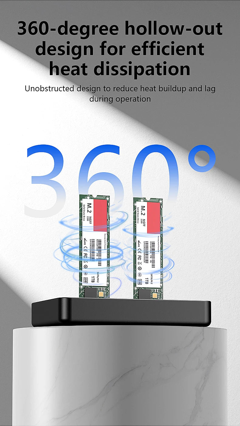 Dual M.2 SATA SSD Docking Station for Offline Cloning