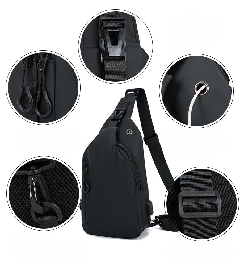Stylish Men's Chest Bag | Casual One Shoulder Crossbody Design