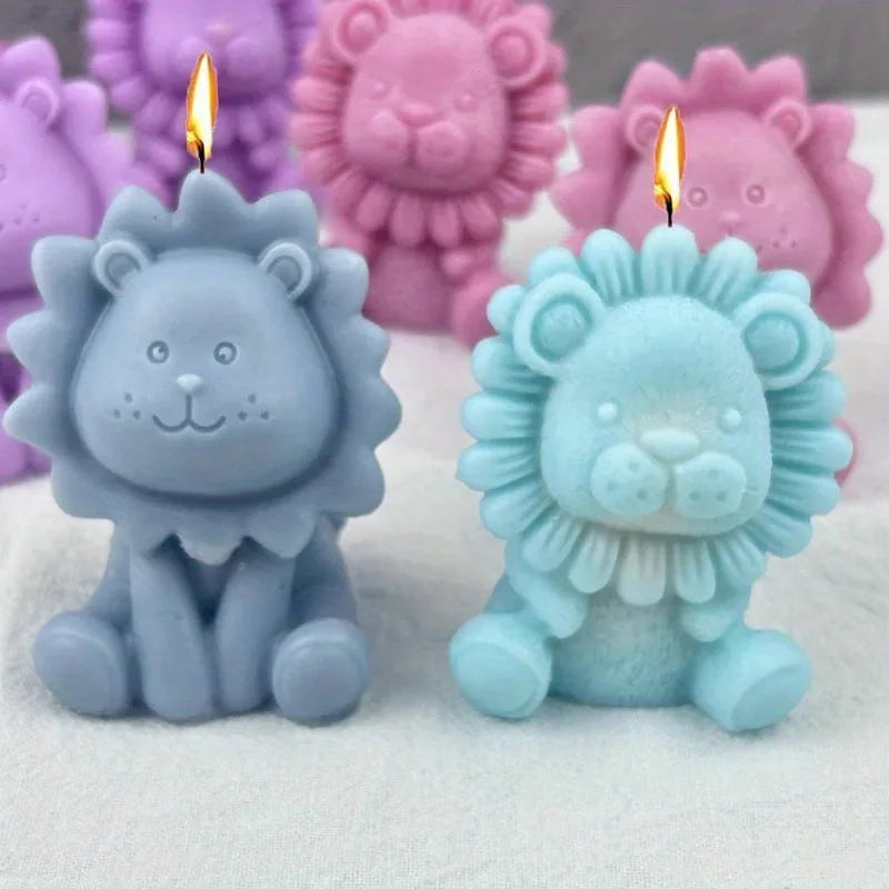 Cute Lion Silicone Candle Mold for DIY Soap & Aromatherapy Kits