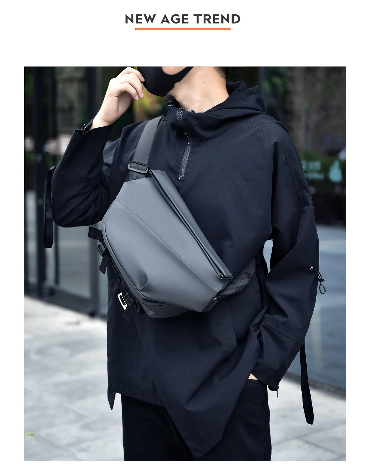 Men's Waterproof Sling Bag | Casual Crossbody Chest Bag