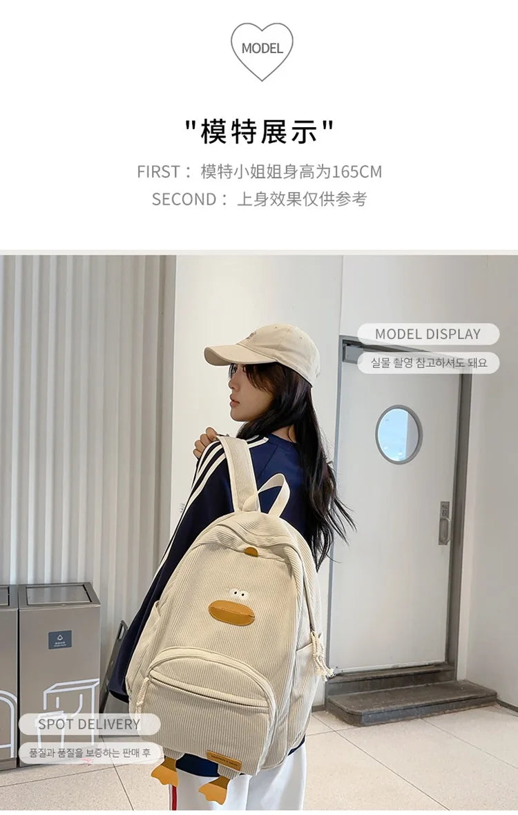 Cute Cartoon Duck Backpack | Stylish Travel Bag for Students