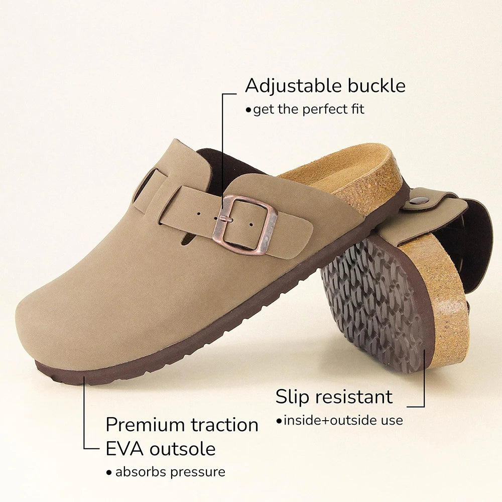 Comfortable Arch Support Suede Clogs for Home and Outdoor