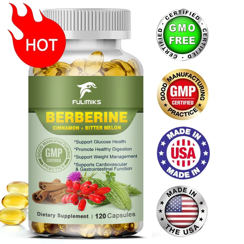 Berberine Capsules with Ceylon Cinnamon & Bitter Gourd | Immune & Heart Support