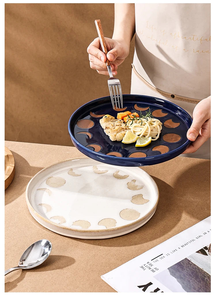 Hand-Painted Floral Ceramic Deep Plates | Vintage Dinner Dishes