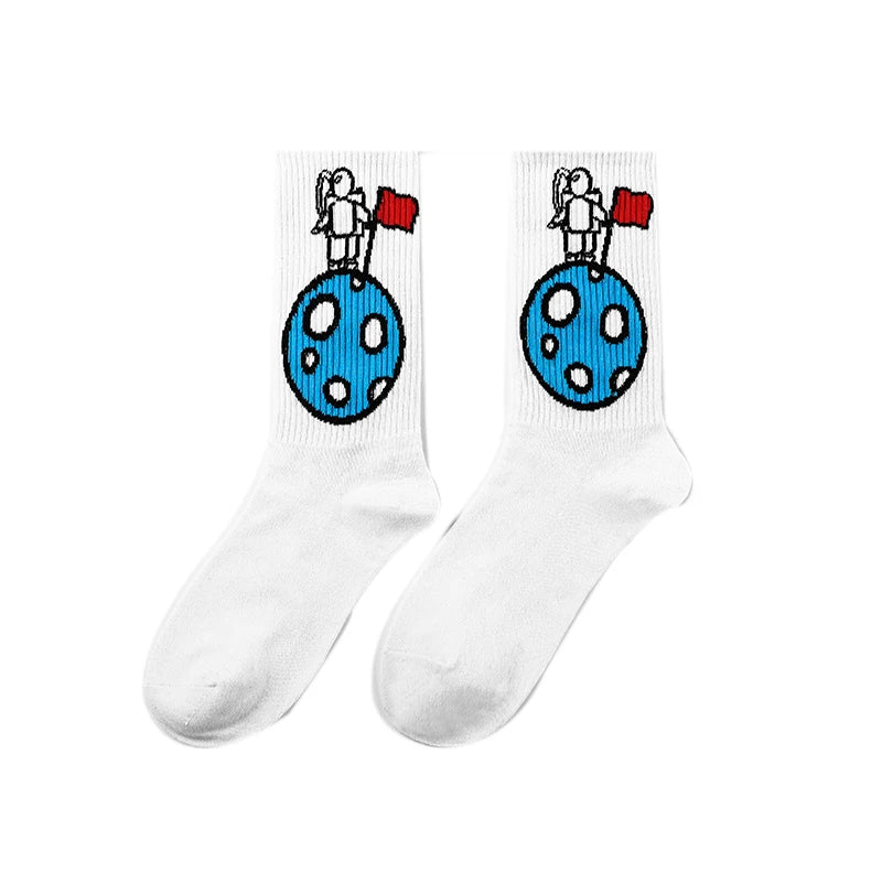 Stylish Butterfly Crew Socks for Women | Kawaii Streetwear Fashion