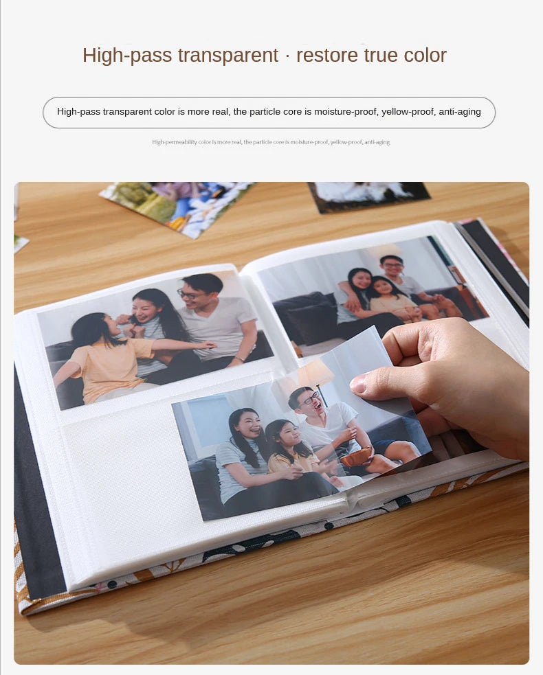 200pcs 6-inch Fabric Photo Album | Large Capacity Family Keepsake
