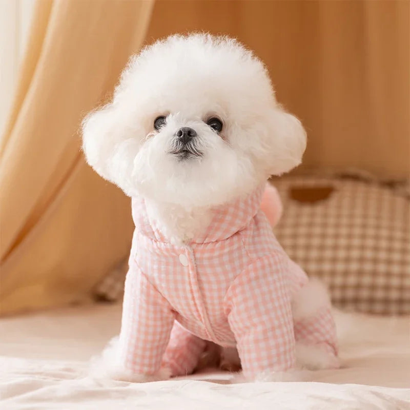 Cozy Four-Legged Jumpsuit for Small Dogs | Winter Pet Pajamas