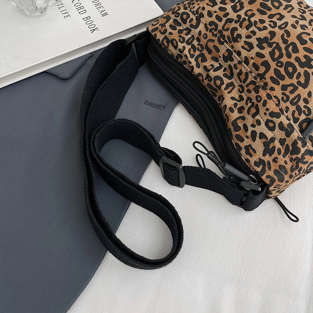 Large Capacity Leopard Print Commuter Bag | Stylish Crossbody