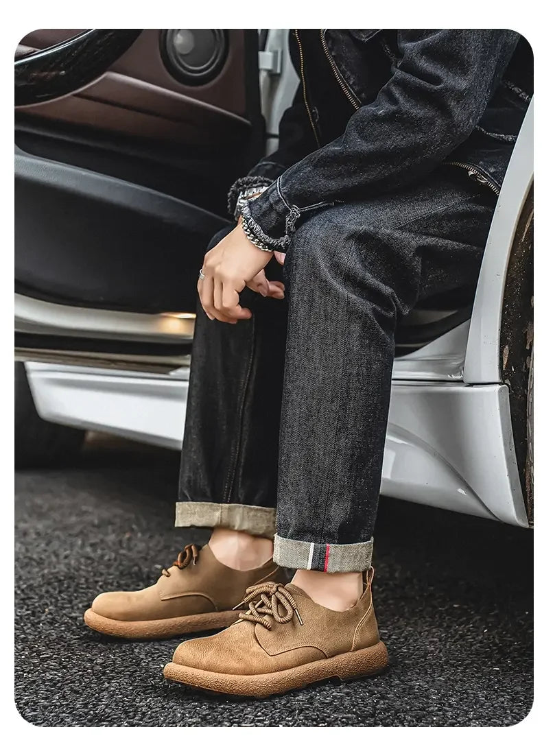 Men's Plus Size Retro PU Leather Ankle Shoes | Comfortable Casual Wear