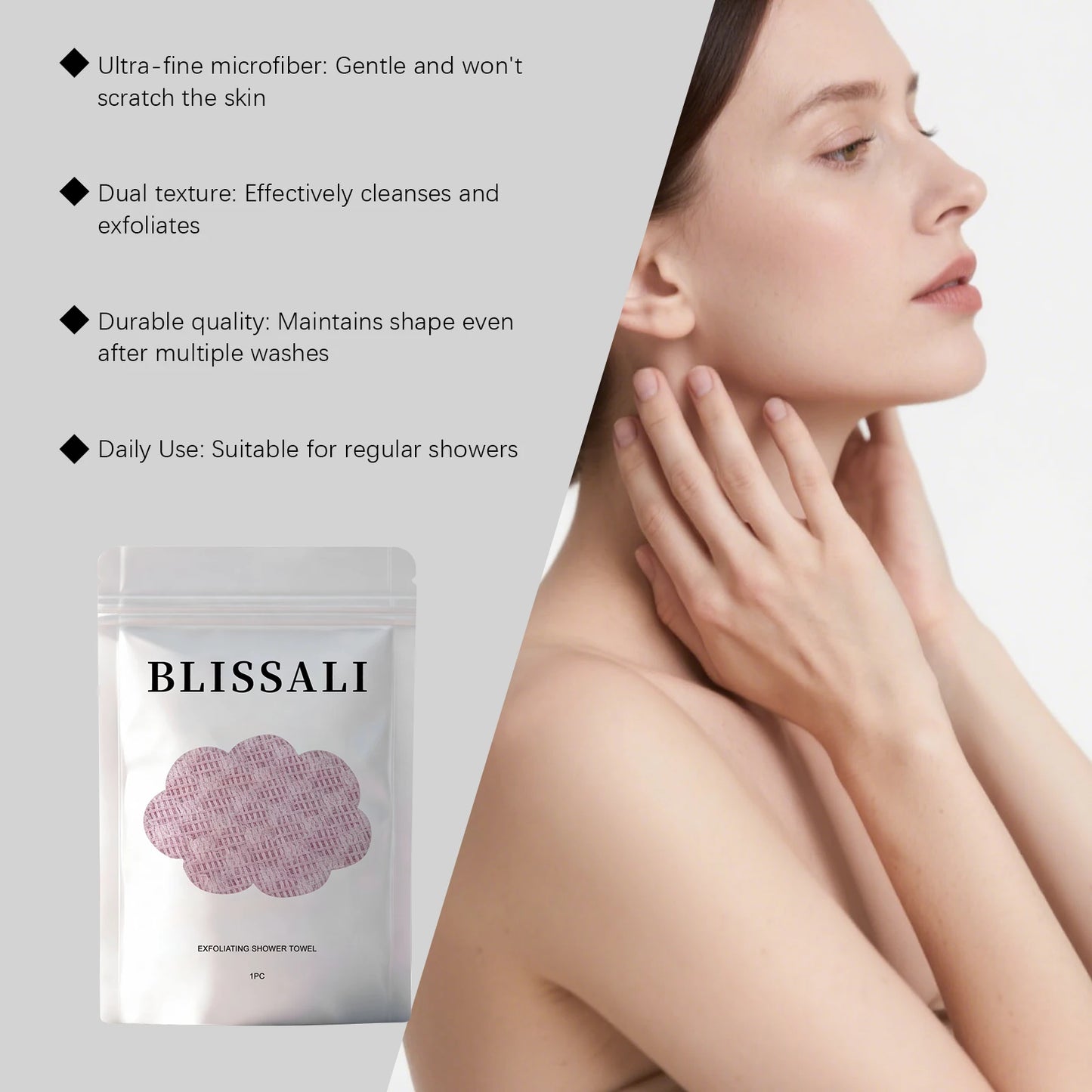 Exfoliating Bath Towel for Gentle Cleansing and Smooth Skin